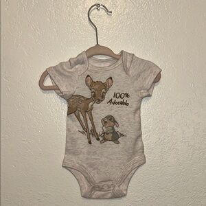 Adorable Gray Bambi Baby Onesie
